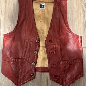 Frye Burgundy Leather Vest